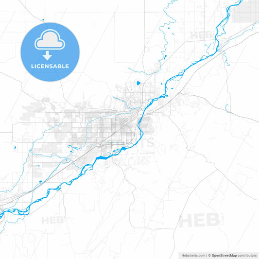 Rich detailed vector map of Billings, Montana, USA