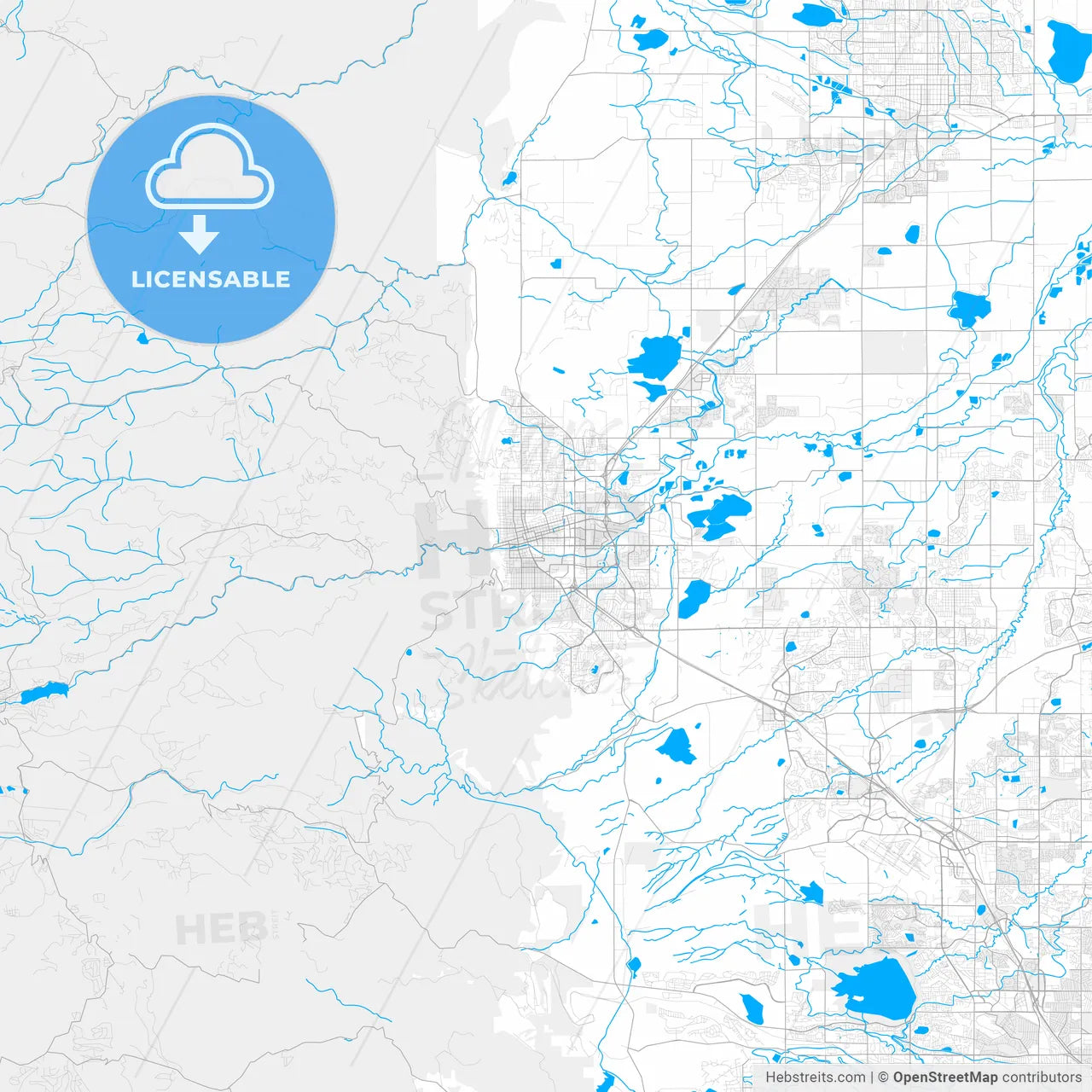 Rich detailed vector map of Boulder, Colorado, USA