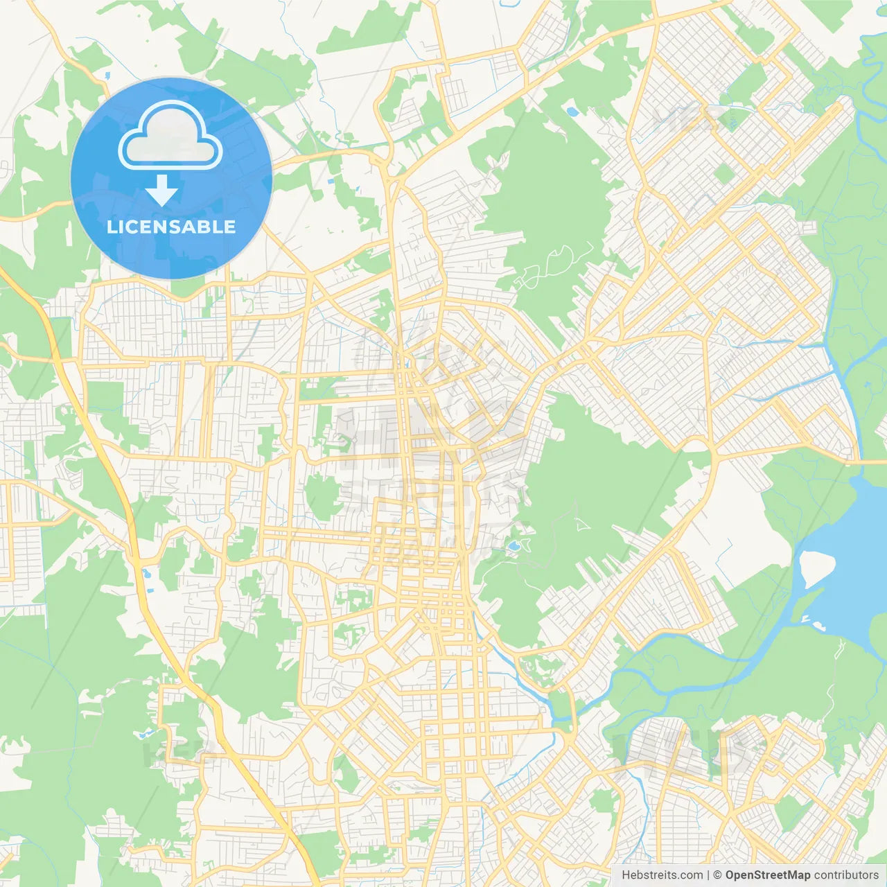 Printable street map of Joinville, Brazil