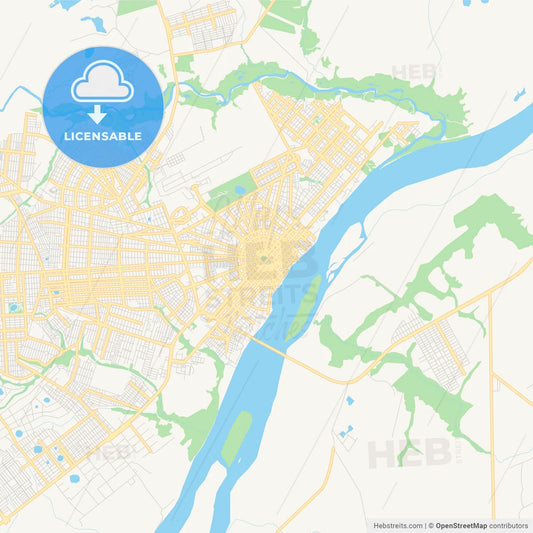 Printable street map of Boa Vista, Brazil
