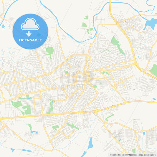 Printable street map of Americana, Brazil