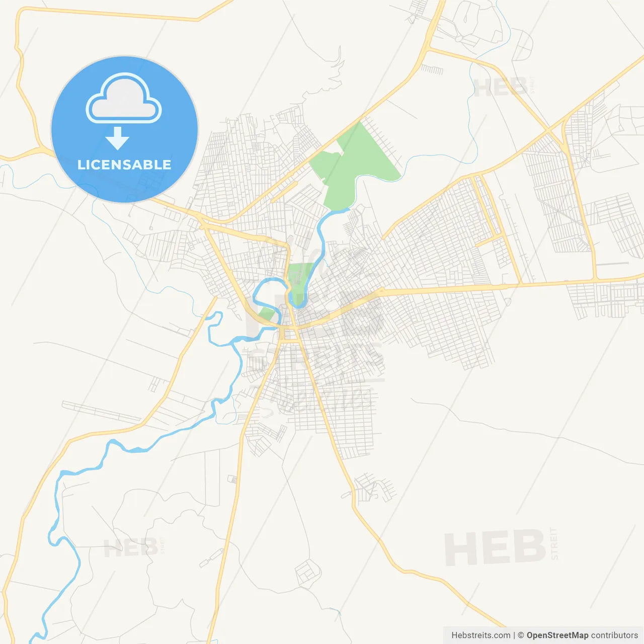 Printable street map of Barreiras, Brazil