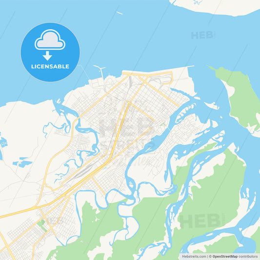 Printable street map of Paranagua, Brazil