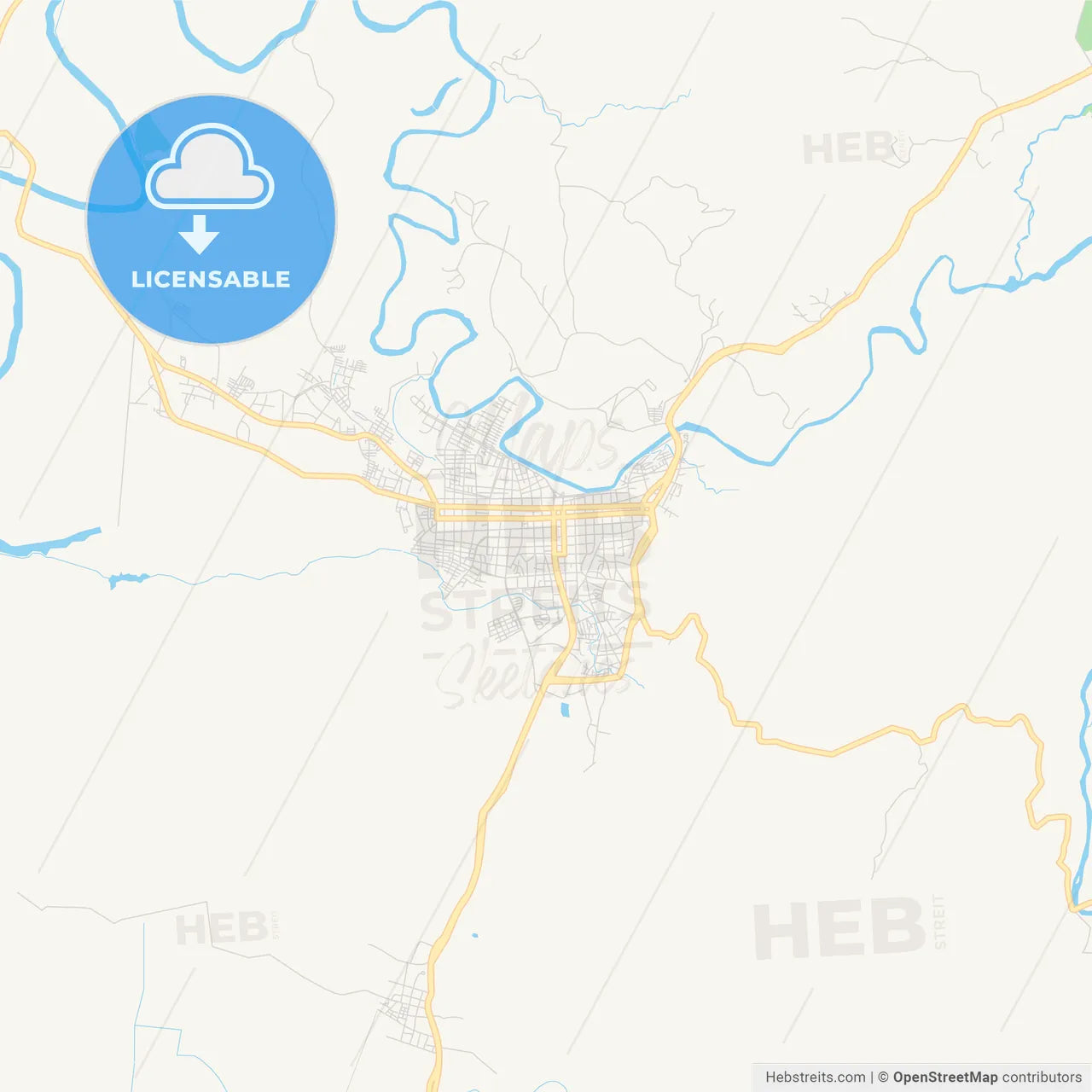 Printable street map of Cartago, Colombia