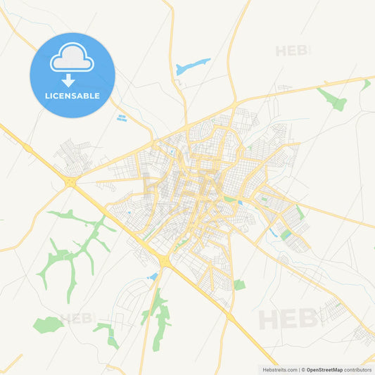 Printable street map of Catanduva, Brazil