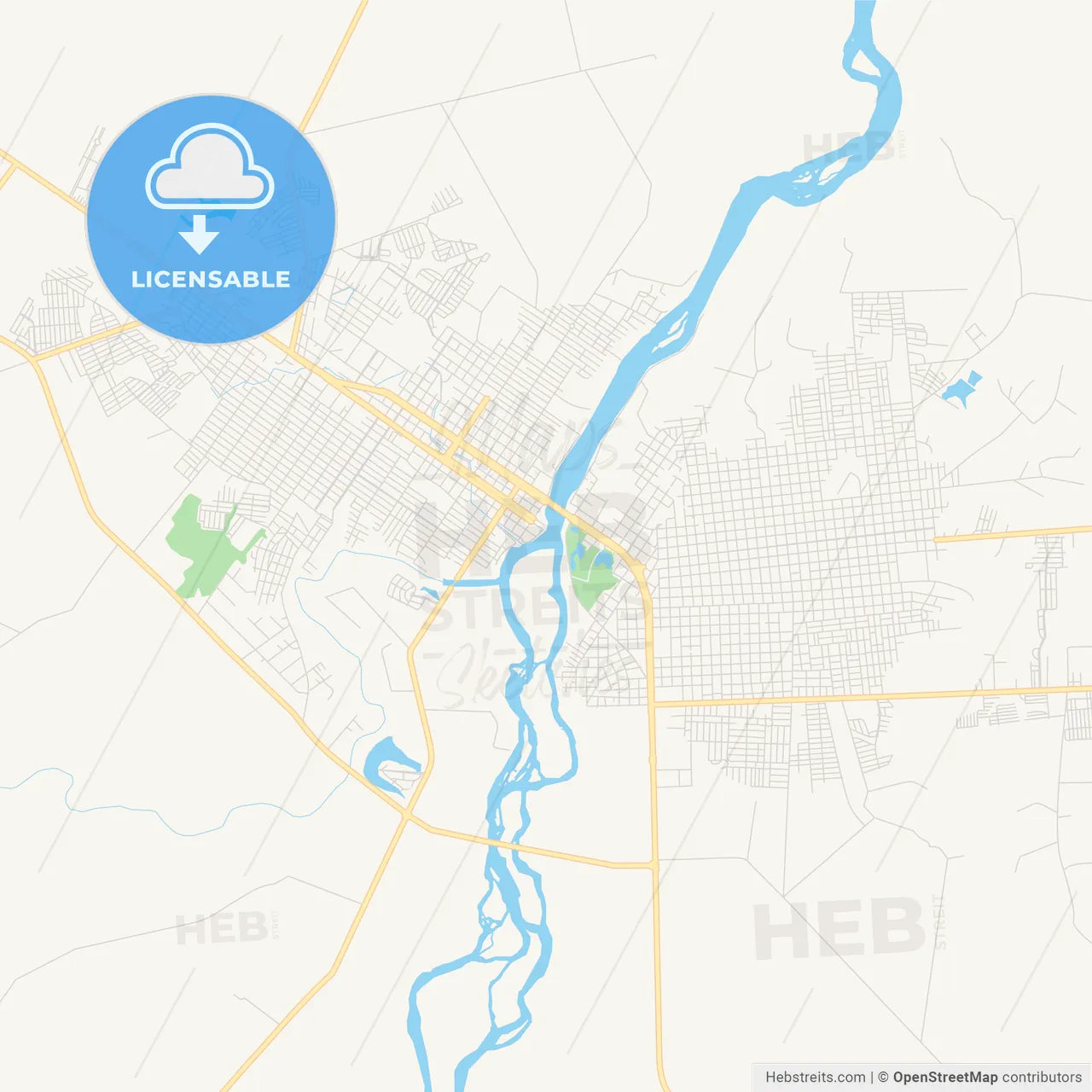 Printable street map of Ji Parana, Brazil