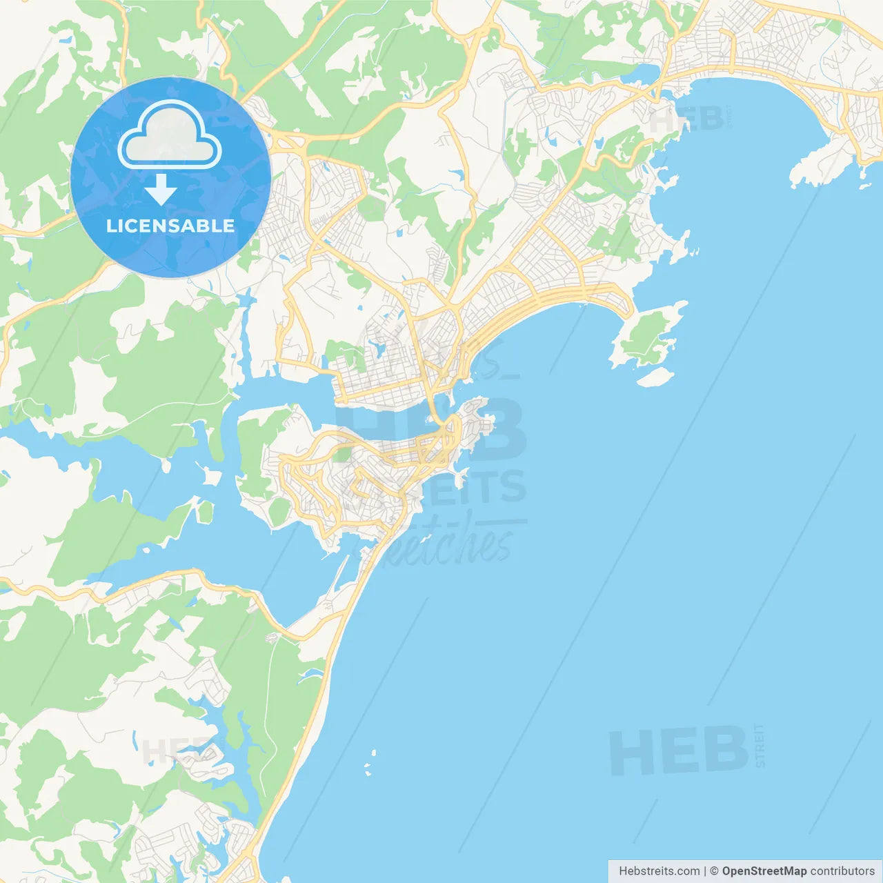 Printable street map of Guarapari, Brazil