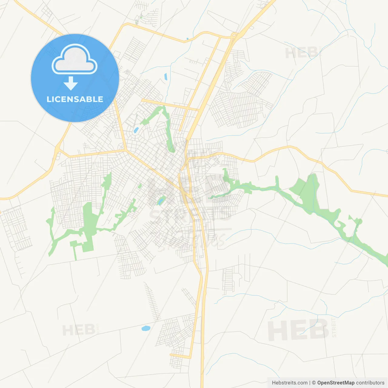 Printable street map of Arapongas, Brazil