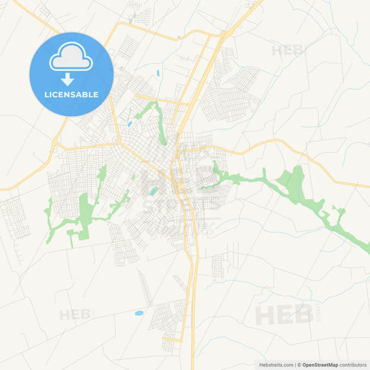 Printable street map of Arapongas, Brazil