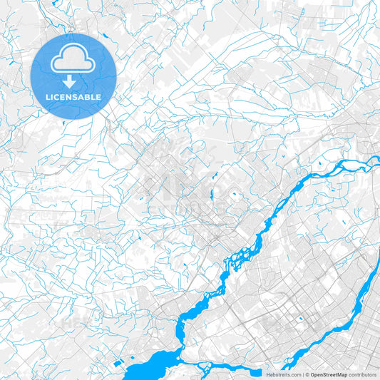 Rich detailed vector map of Blainville, Quebec, Canada