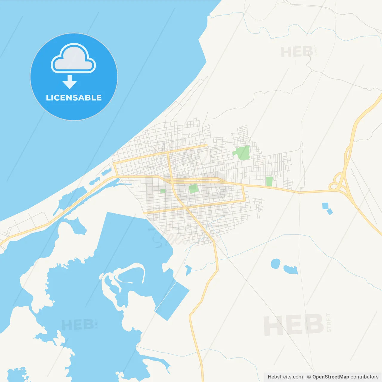 Printable street map of Cienaga, Colombia