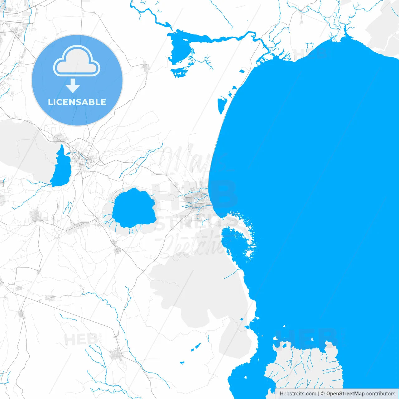 Rich detailed vector map of Granada, Granada, Nicaragua