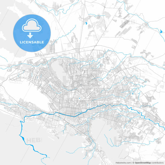 Rich detailed vector map of San Nicolás de los Garza, Nuevo León, Mexico
