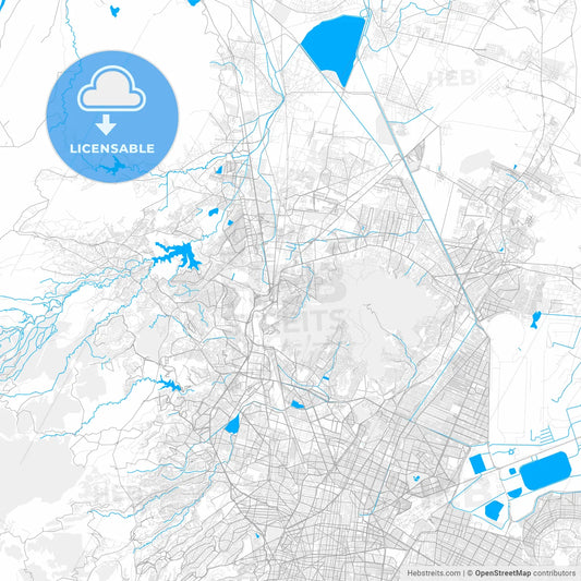 Rich detailed vector map of Buenavista, México, Mexico