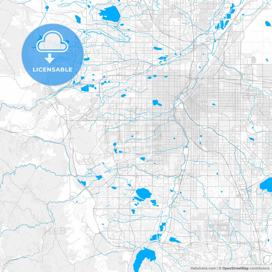Rich detailed vector map of Lakewood, Colorado, USA