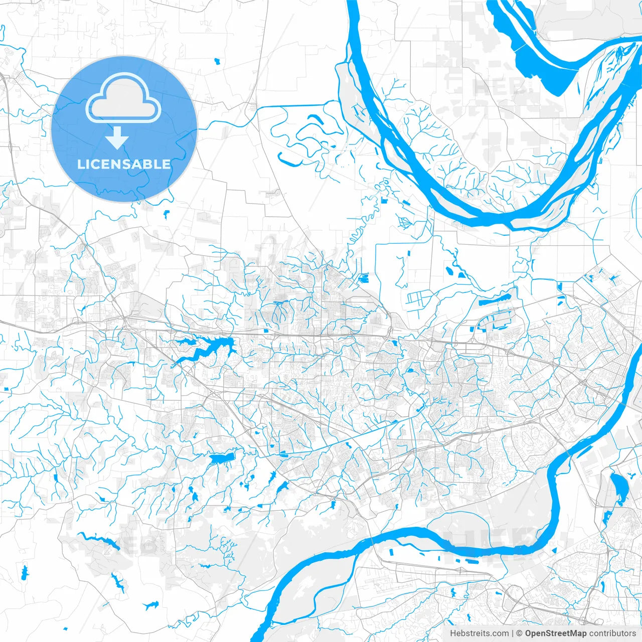 Rich detailed vector map of O Fallon, Missouri, USA