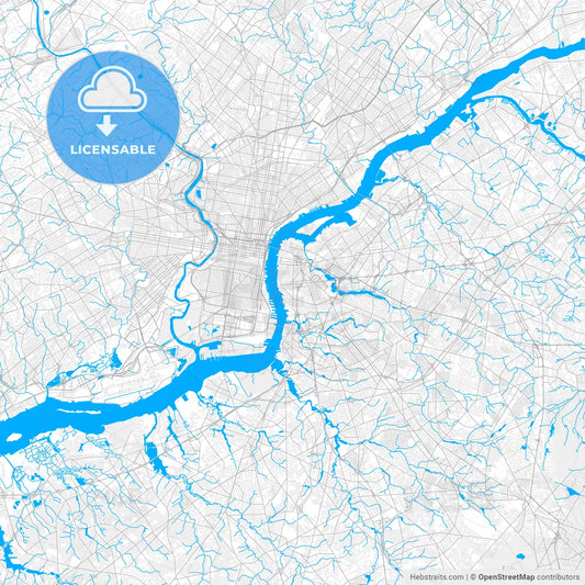 Rich detailed vector map of Camden, New Jersey, USA