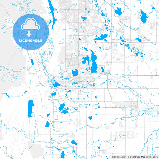 Rich detailed vector map of Loveland, Colorado, USA