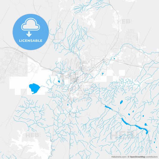Rich detailed vector map of Flagstaff, Arizona, USA