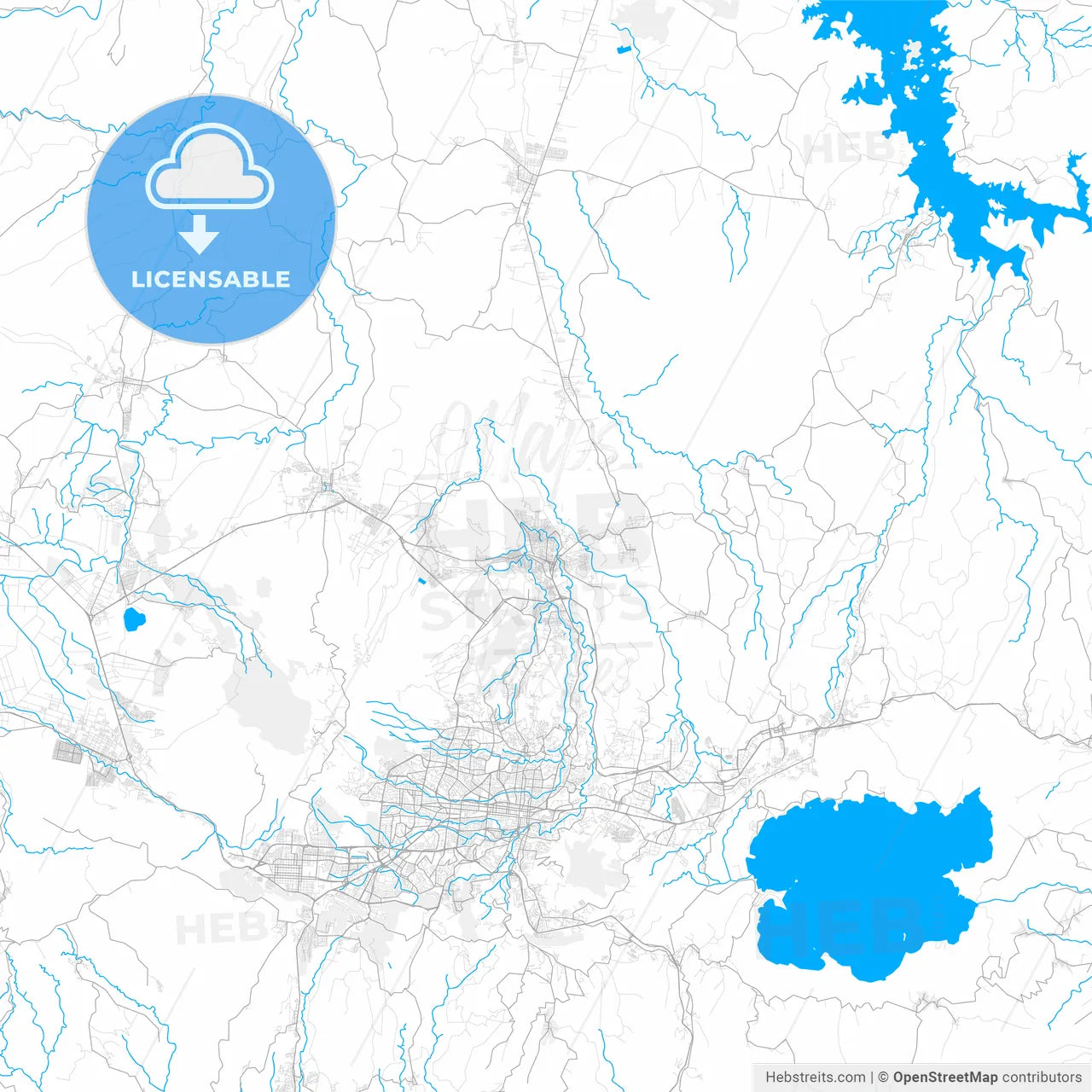 Rich detailed vector map of Apopa, San Salvador, El Salvador