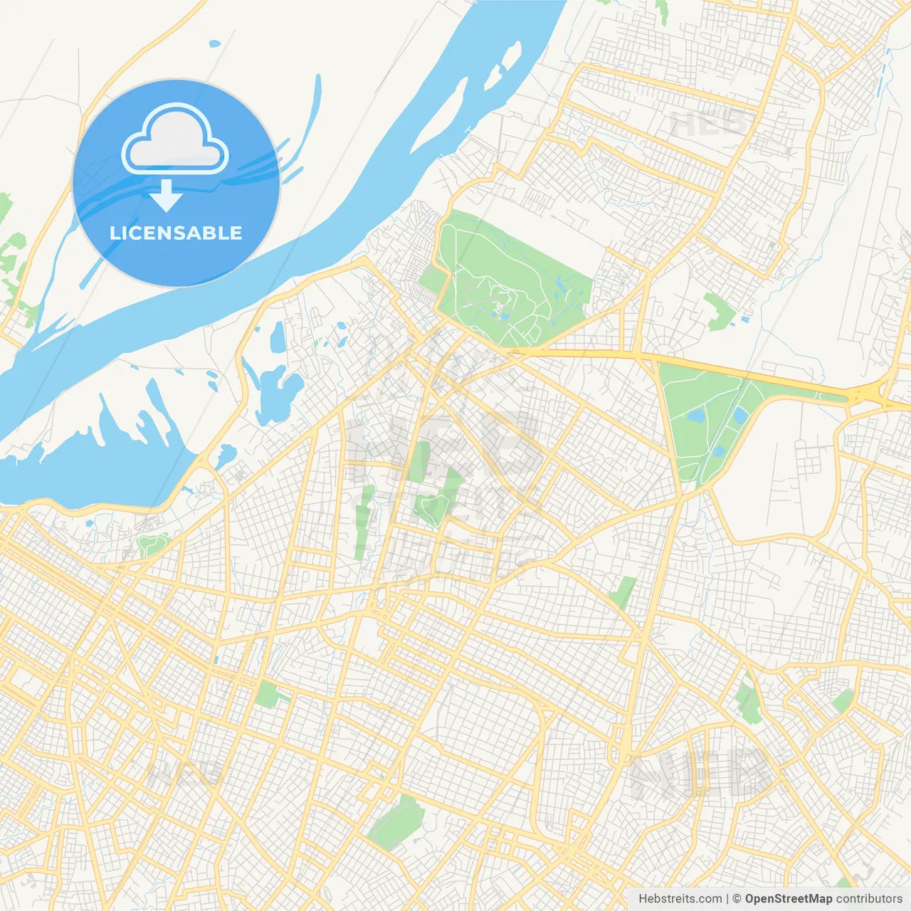 Printable street map of Asuncion, Paraguay