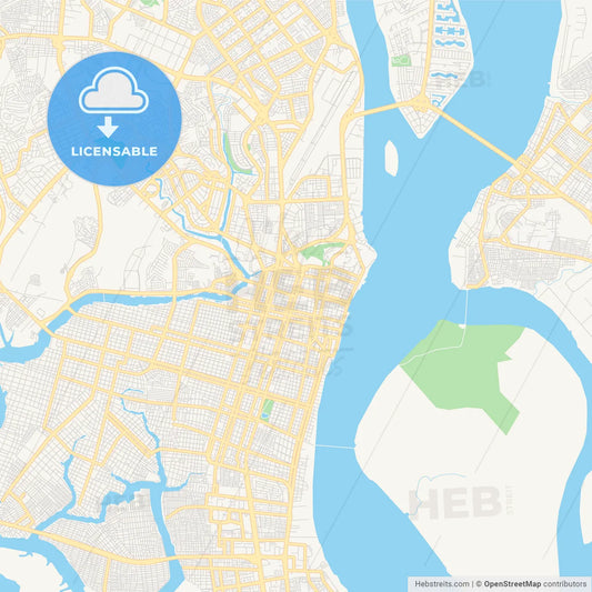 Printable street map of Guayaquil, Ecuador