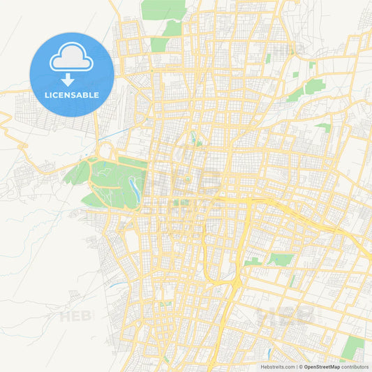 Printable street map of Mendoza, Argentina