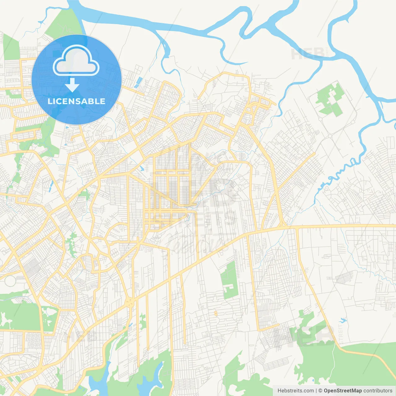 Printable street map of Ananindeua, Brazil