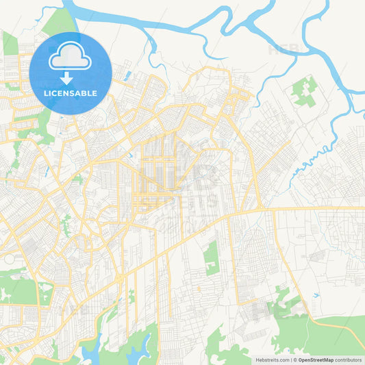 Printable street map of Ananindeua, Brazil