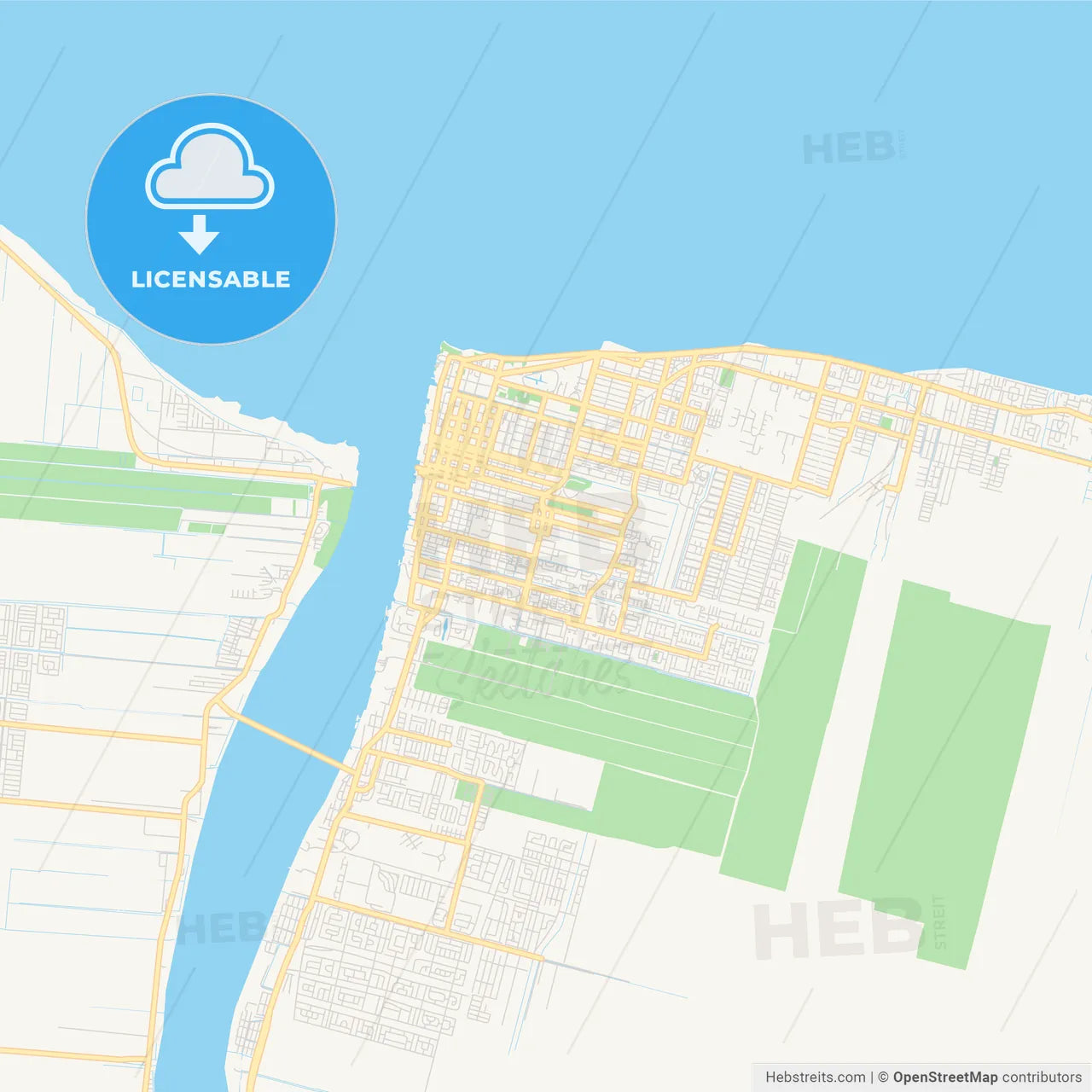 Printable street map of Georgetown, Guyana