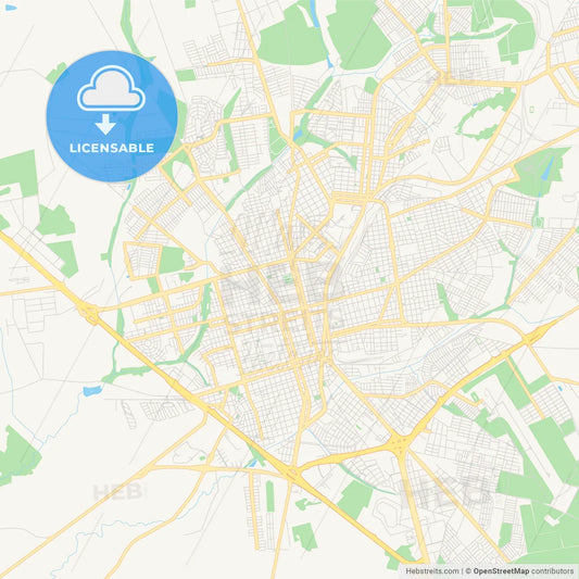 Printable street map of Araraquara, Brazil