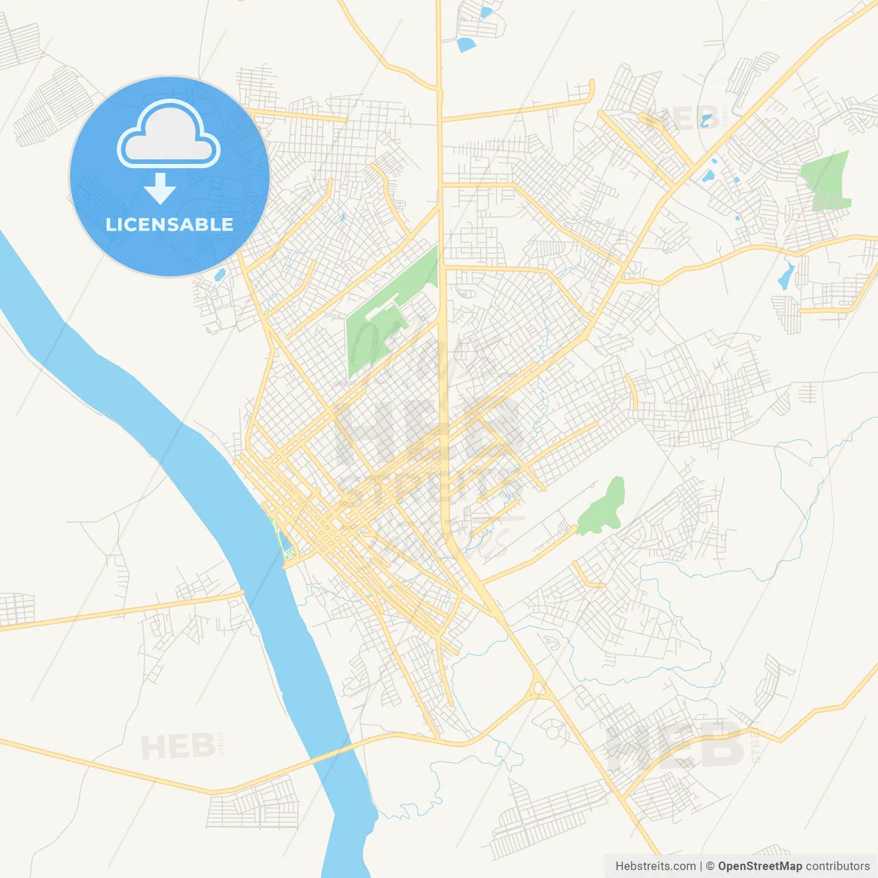 Printable street map of Imperatriz, Brazil