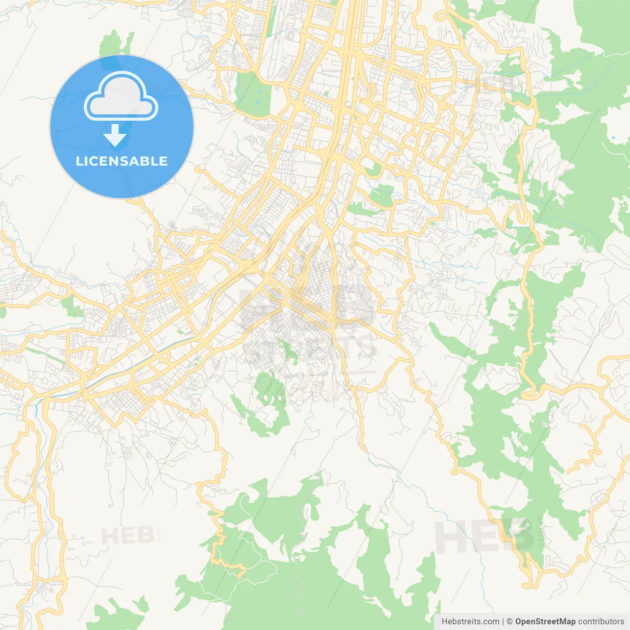Printable street map of Envigado, Colombia