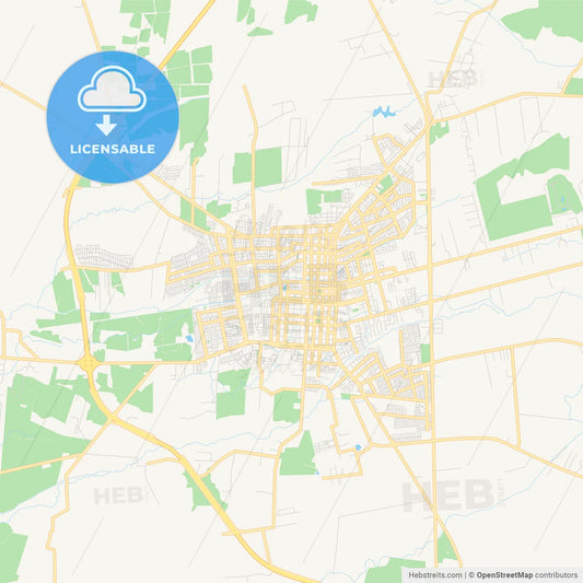 Printable street map of Los Angeles, Chile