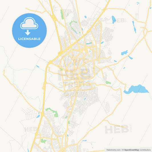 Printable street map of Mogi Guacu, Brazil
