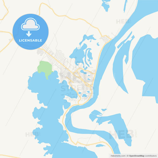 Printable street map of Magangue, Colombia