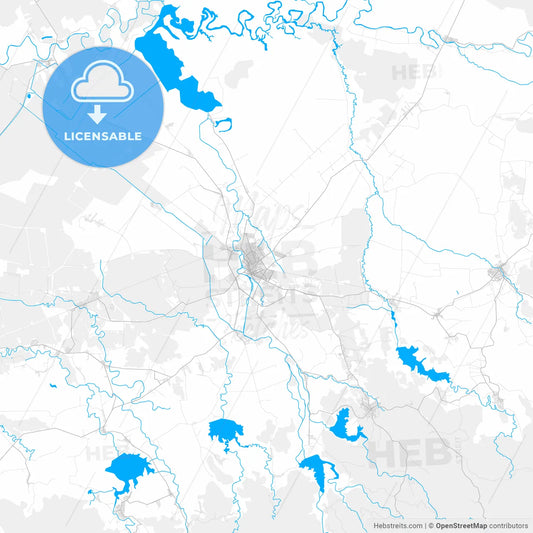Rich detailed vector map of Bayamo, Granma, Cuba