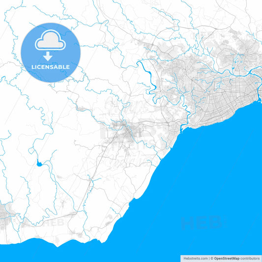 Rich detailed vector map of San Cristóbal, San Cristóbal, Dominican Republic
