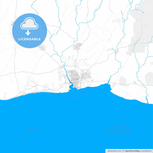 Rich detailed vector map of San Pedro de Macorís, San Pedro de Macorís, Dominican Republic