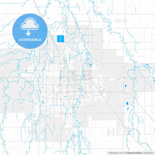 Rich detailed vector map of Fargo, North Dakota, USA