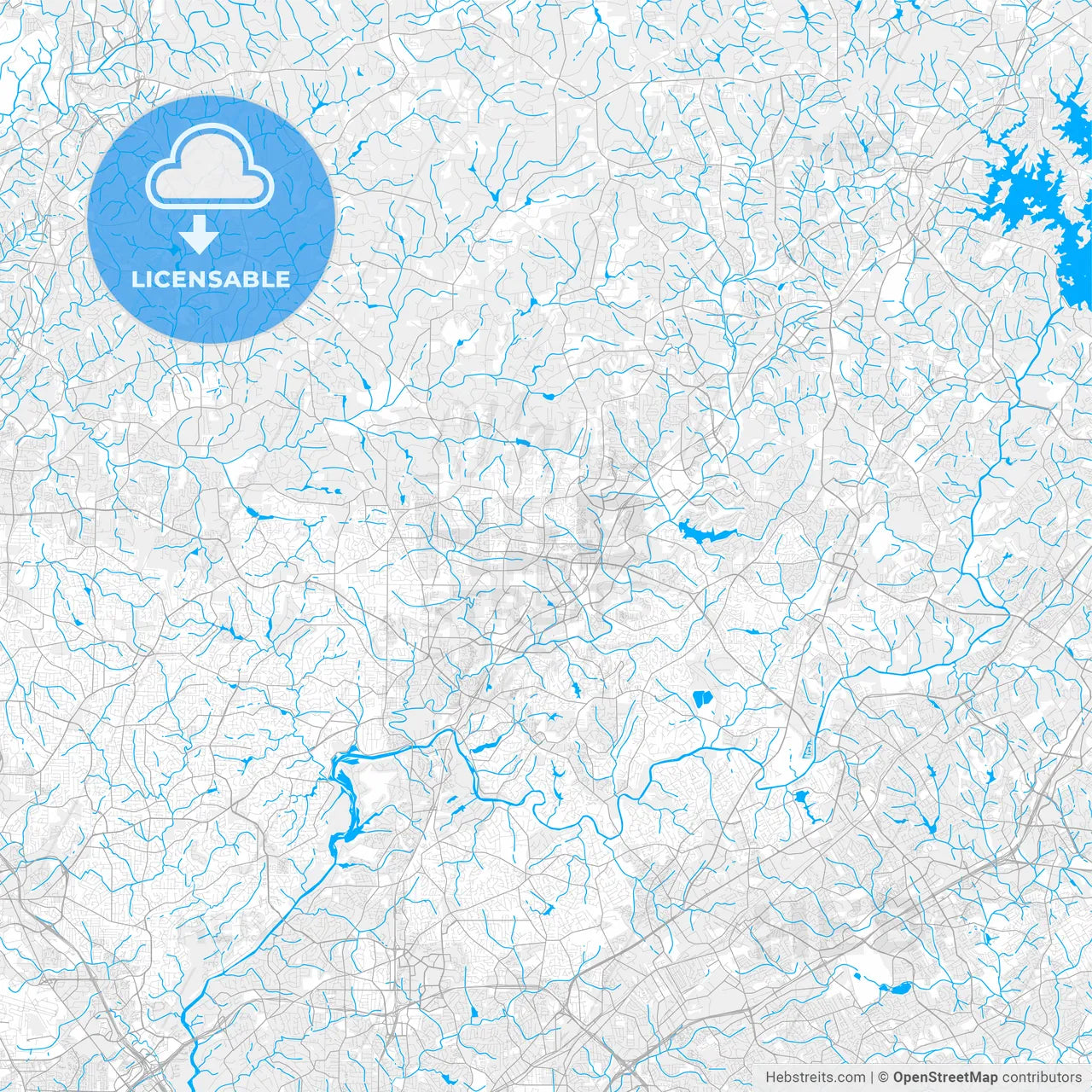 Rich detailed vector map of Alpharetta, Georgia, USA