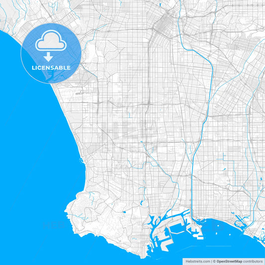 Rich detailed vector map of Gardena, California, USA