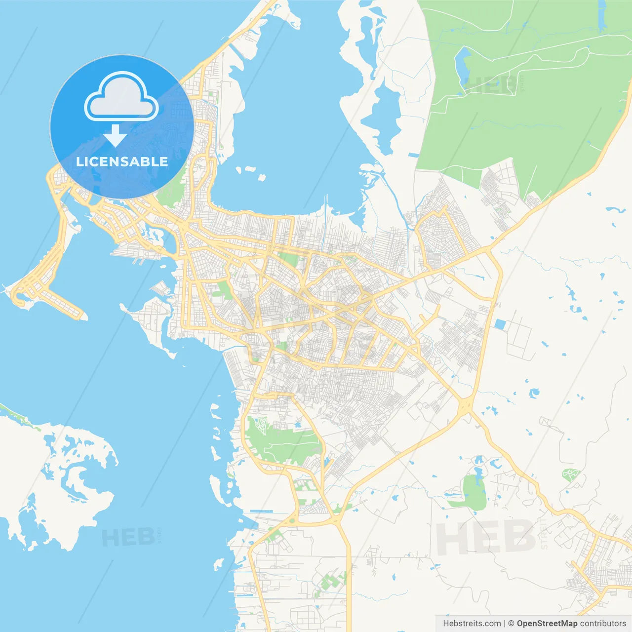Printable street map of Cartagena, Colombia