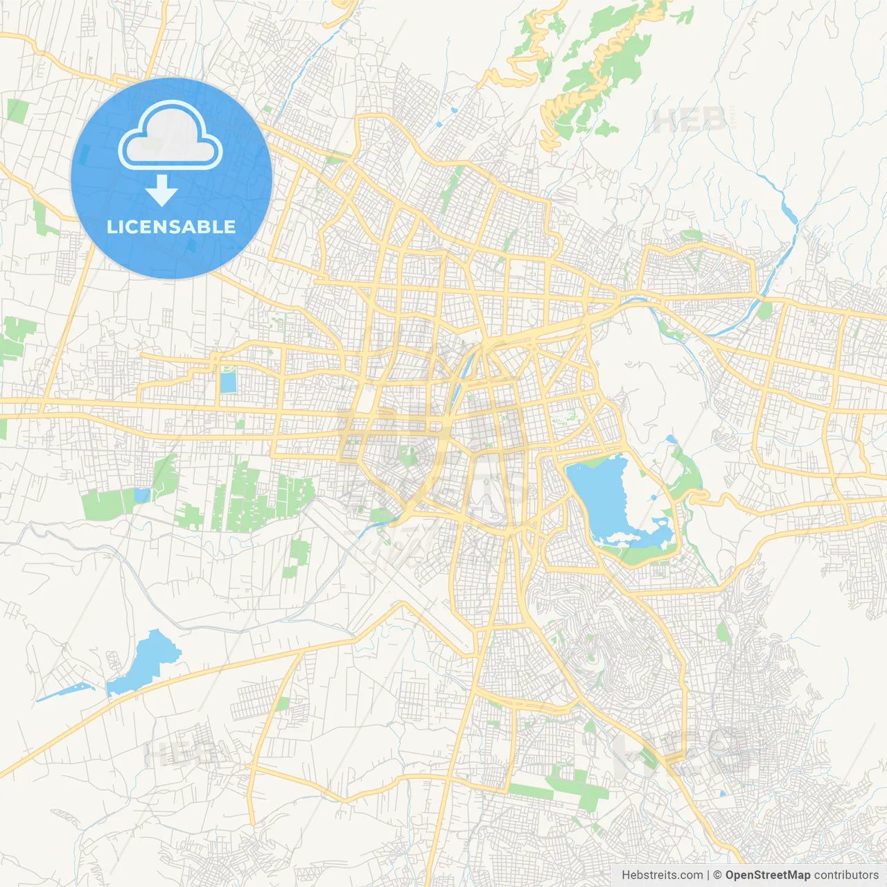 Printable street map of Cochabamba, Bolivia