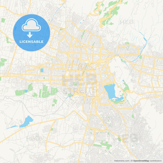 Printable street map of Cochabamba, Bolivia