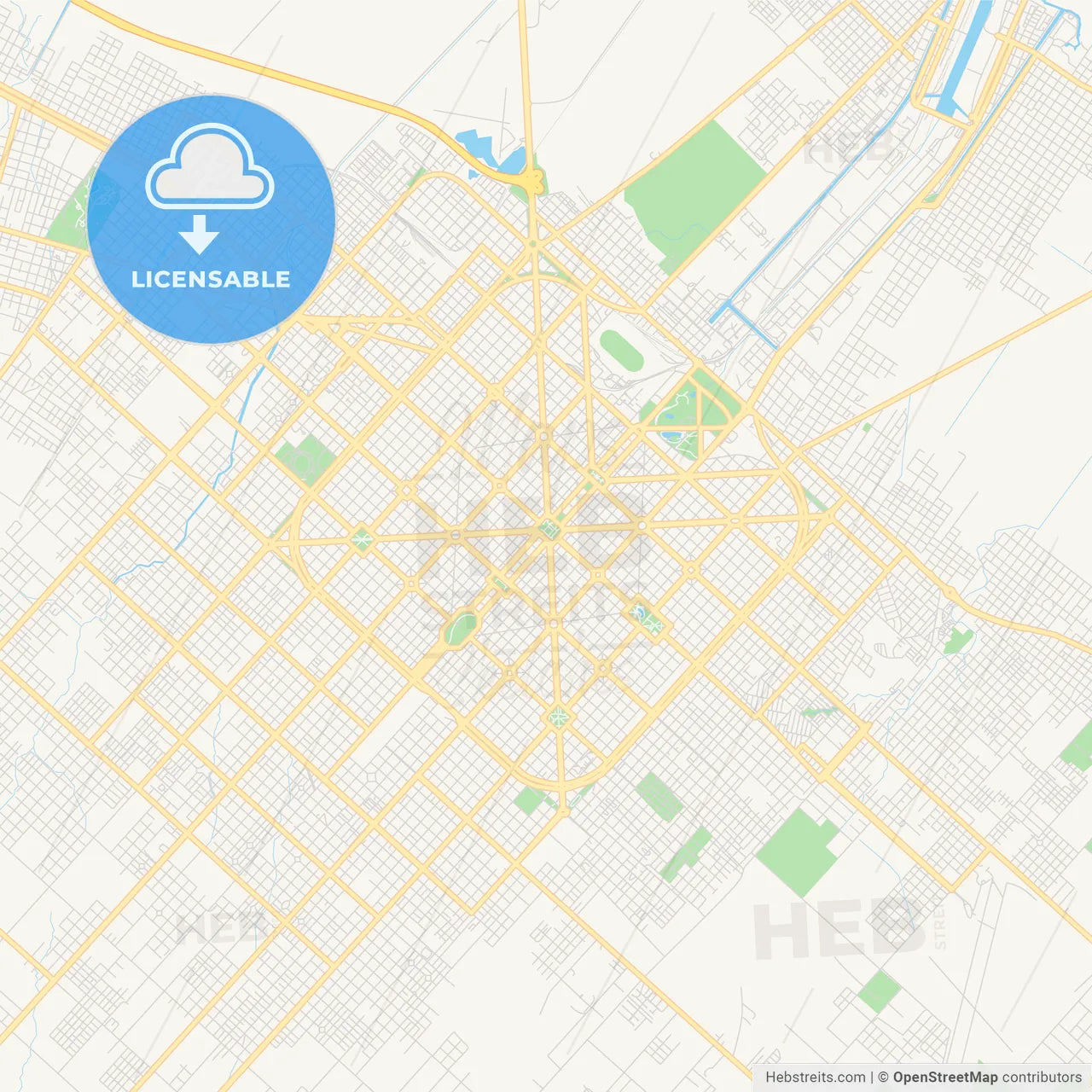 Printable street map of La Plata, Argentina
