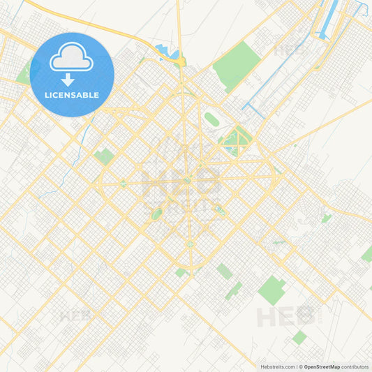 Printable street map of La Plata, Argentina