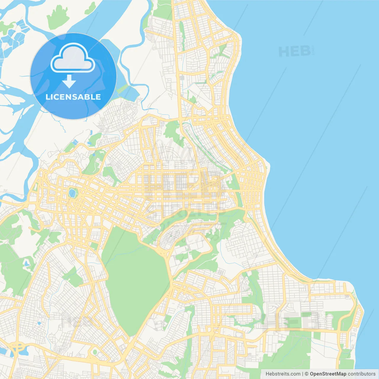 Printable street map of Joao Pessoa, Brazil