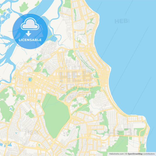 Printable street map of Joao Pessoa, Brazil