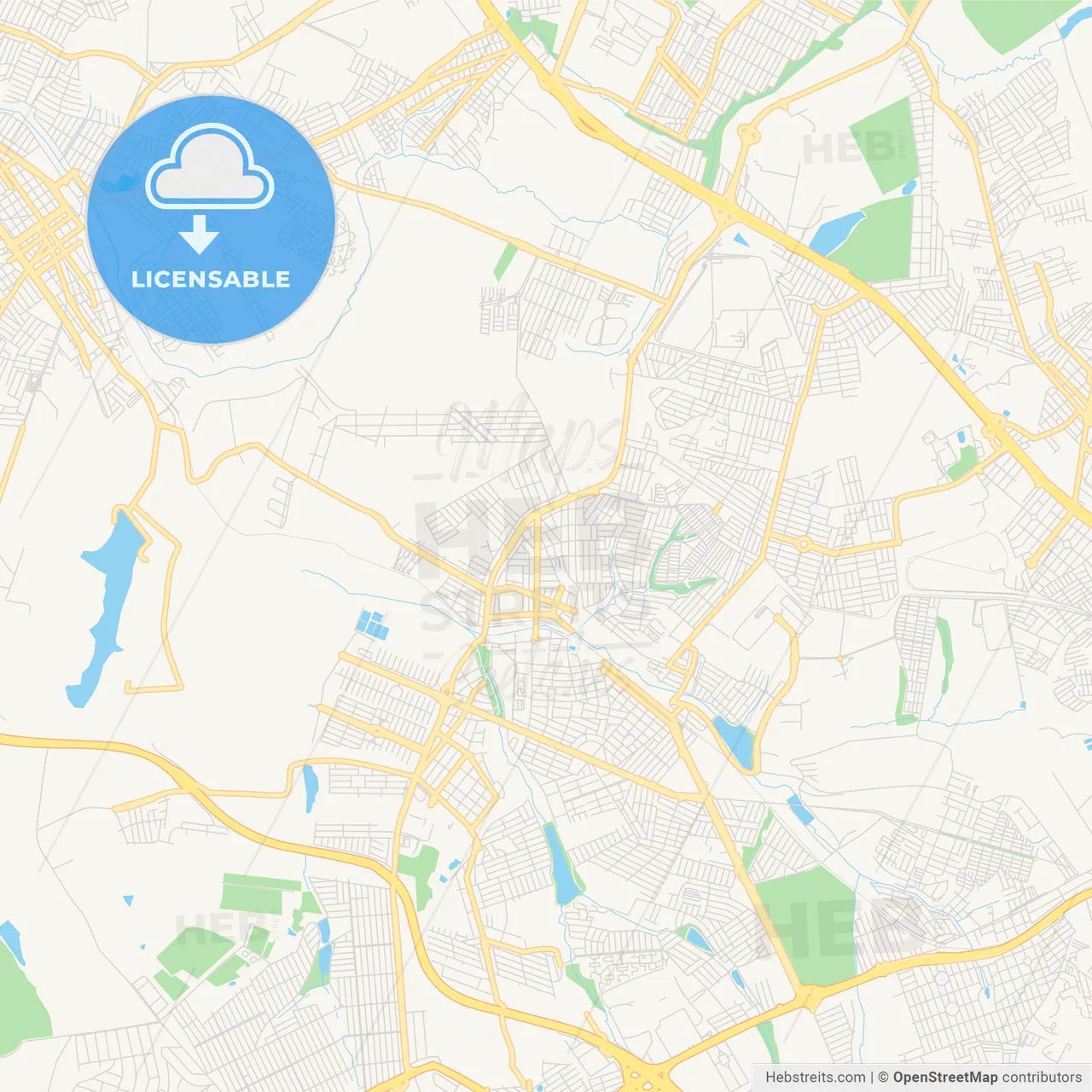 Printable street map of Hortolandia, Brazil